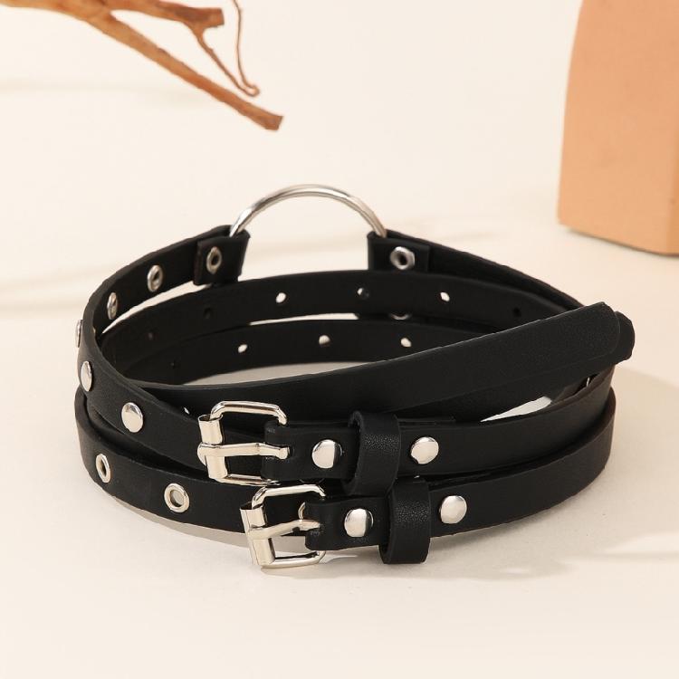 Grommet Belt Grunge Punk Waist Belt Modern Buckle for Jeans Dress Unsiex