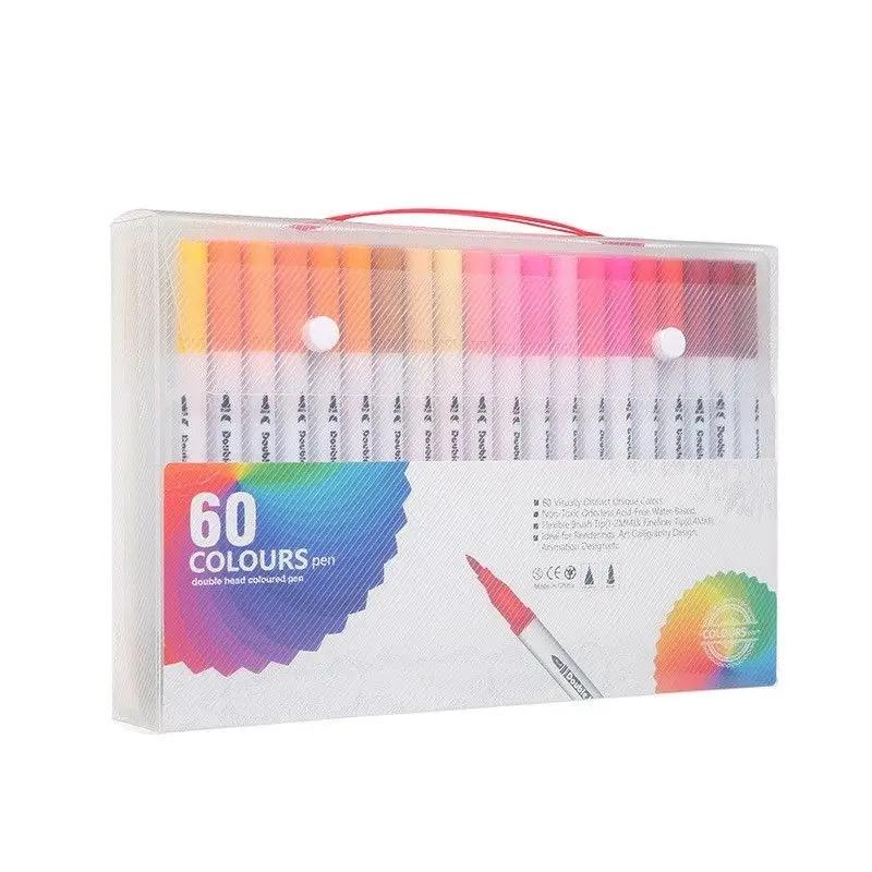 12-120 Farben Marker Set Doppelspitze Pinselstift Feine Spitze Malen Aquarell Kunst Marker Stifte für Manga Kunst Zeichenzubehör
