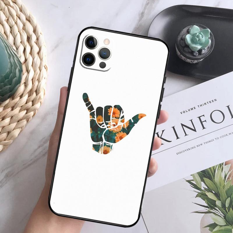Surfer Surf Hang Loose Shaka Hülle Für iPhone 15 11 12 13 14 Pro Max XS XR X 7 8 Plus 12 13 Mini 16 Pro Max Weiche Hülle