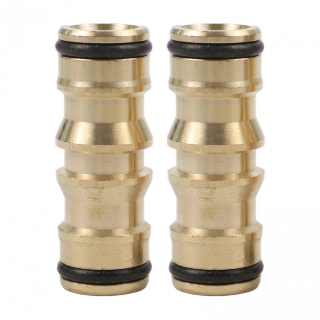 Solid Brass Double Male Hose End Connectors for Quick Hose Connections 2 Pack