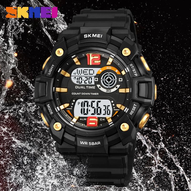 Men's Multi-function Electronic Watch Male Junior High School Student Waterproof Watch Male Outdoor Sports Electronic Watch