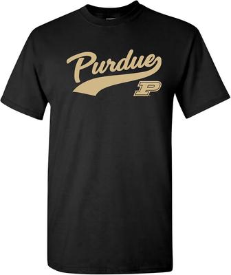T-shirt à logo script doré de l'Université Purdue