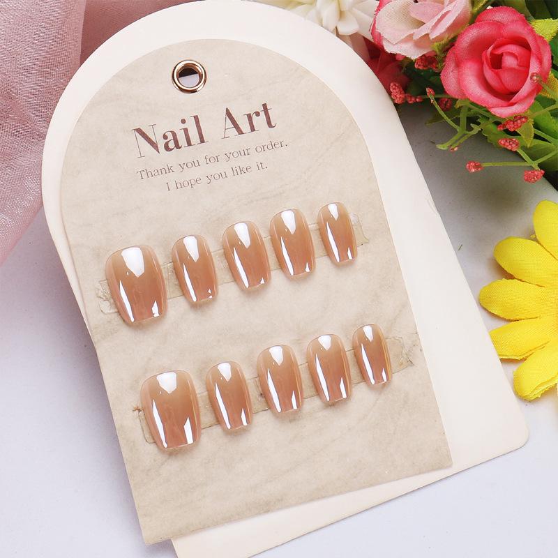 Trendy Gradient Laser Wearable Nail Tips - High-End Summer Super Flash Removable False Nails