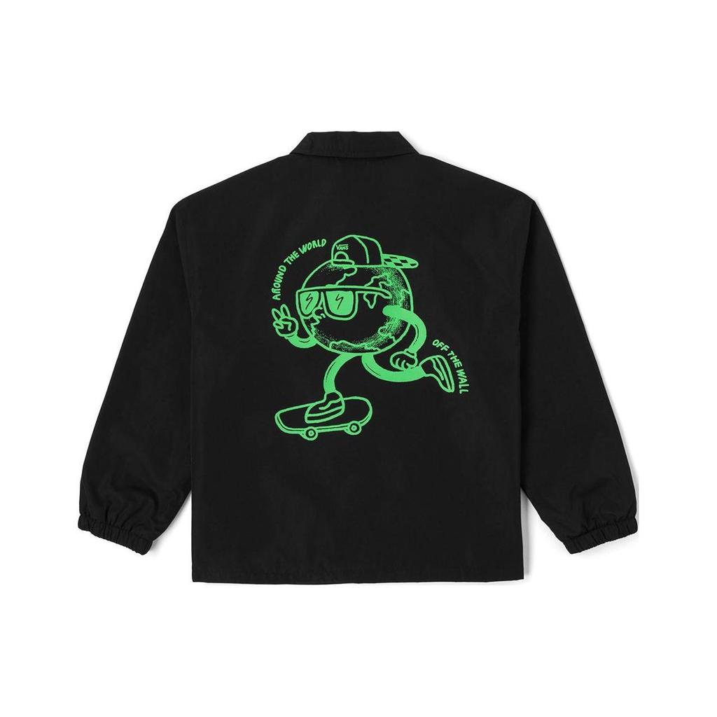 Vans Printed Single-Breasted Loose Jacket Kids Jackets Black VN000KJ3BLK