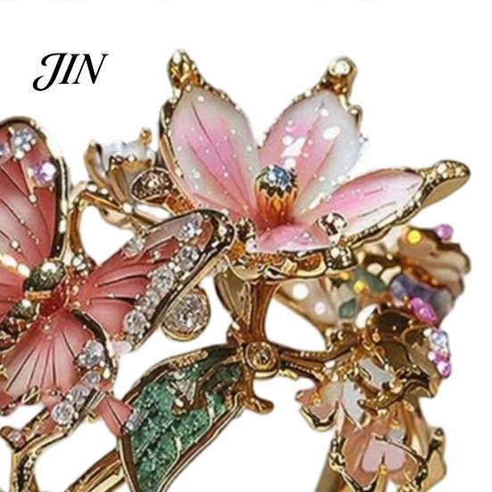 Leichter verstellbarer Ring Legierung Fingerring, Schmetterling Blume Form Öffnung Offenes Design Band für tägliches Tragen Date Party Romantischer Schmuck
