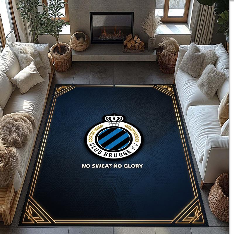 Club Brugge FC Soccer Football Pattern Soft Area Rug Non Slip Indoor Floor Carpet Sports Decor Mat for Bedroom