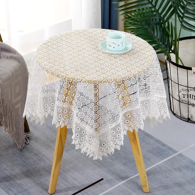 

New French retro style hollow tablecloth Lace crochet solid color tables mat Square home use all season universal desk cloths tablecloth 60x60cm