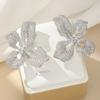 2026 Light Luxury Temperament  Zircon Flower Earrings Women, Niche Temperament Celebrity Stud Earrings Jewelry Women