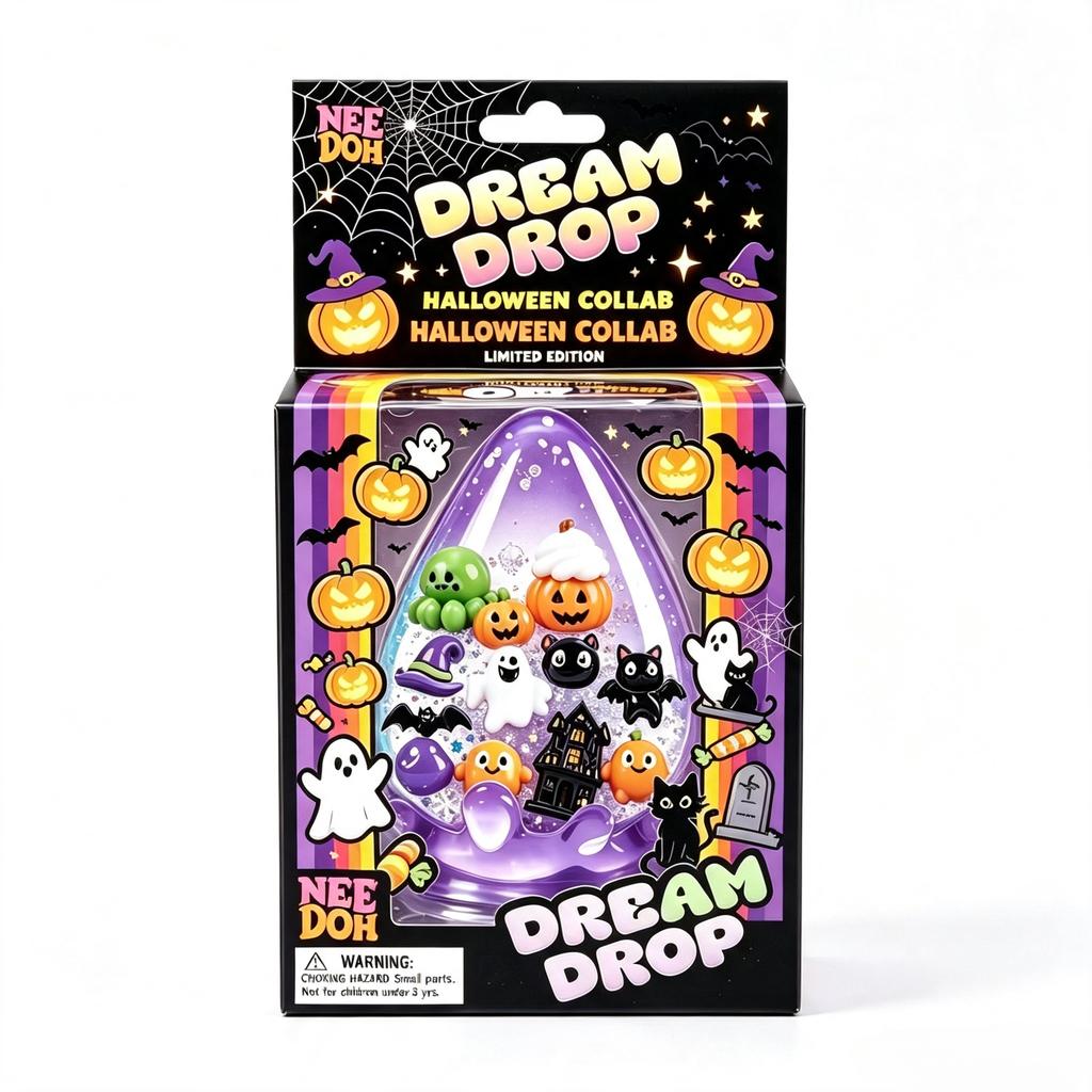 Halloween NeeDoh Spider Pumpkin Soft Squishy Fidget Toy Stress Relief Sensory Decompression Toy