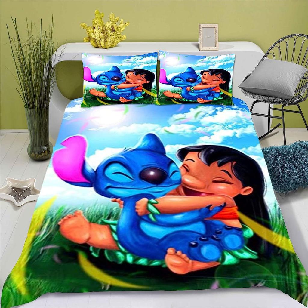 Digital 3D Printing Three-Piece Bedding Quilt Cover Pillowcase Home Textile