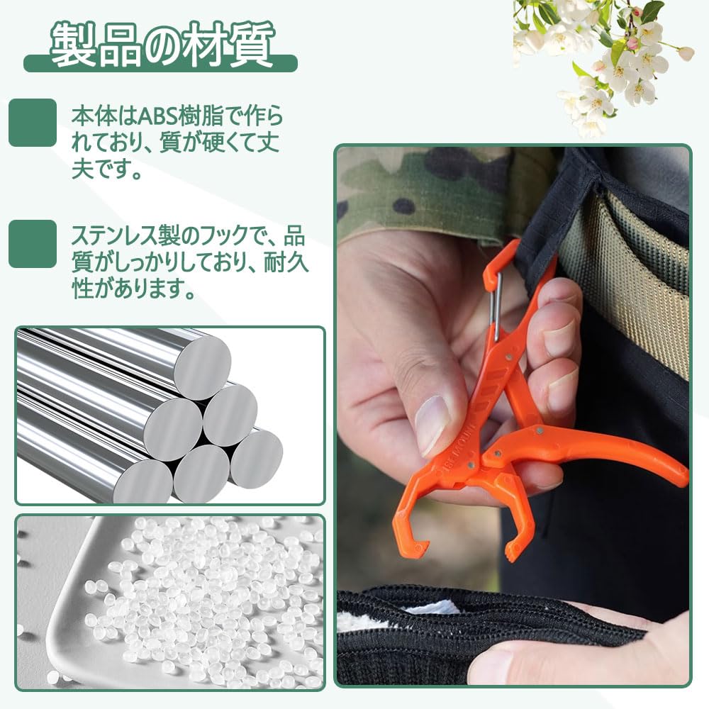 2-Piece Multifunctional Fish Grip, Portable Fishing Pliers, Powerful, Non-Slip, Animal Teeth Design, Fishing Tackle (Black & Orange)