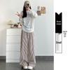 Women's Slimming High Waist Striped Pants: Black/White, Loose Straight-Leg, Petite 145, Wide-Leg, Summer 2025 Collection