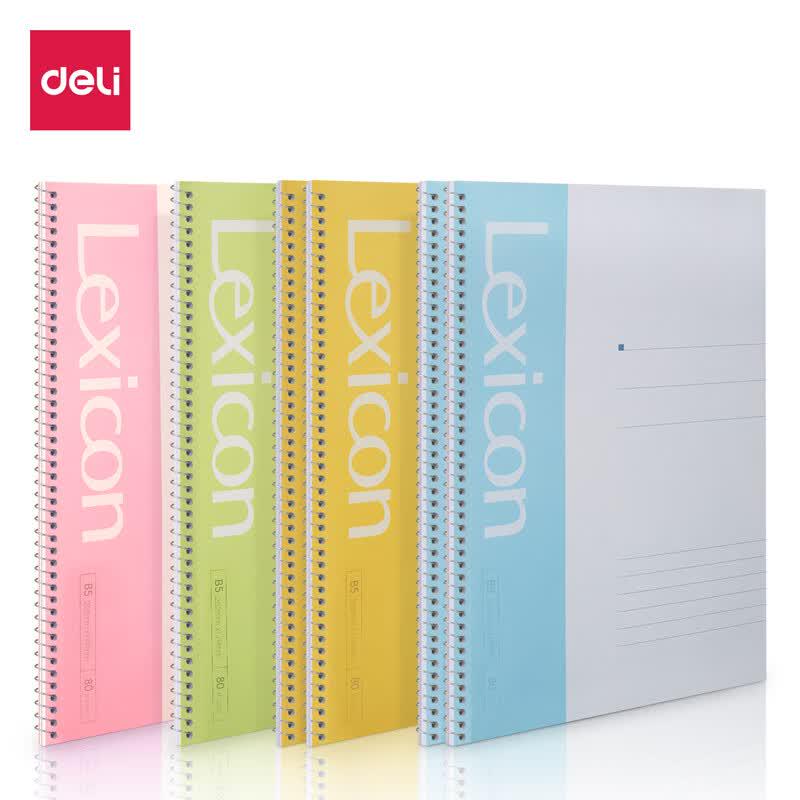 Deli 7694 B5 Spiral Notebook, 80 Pages