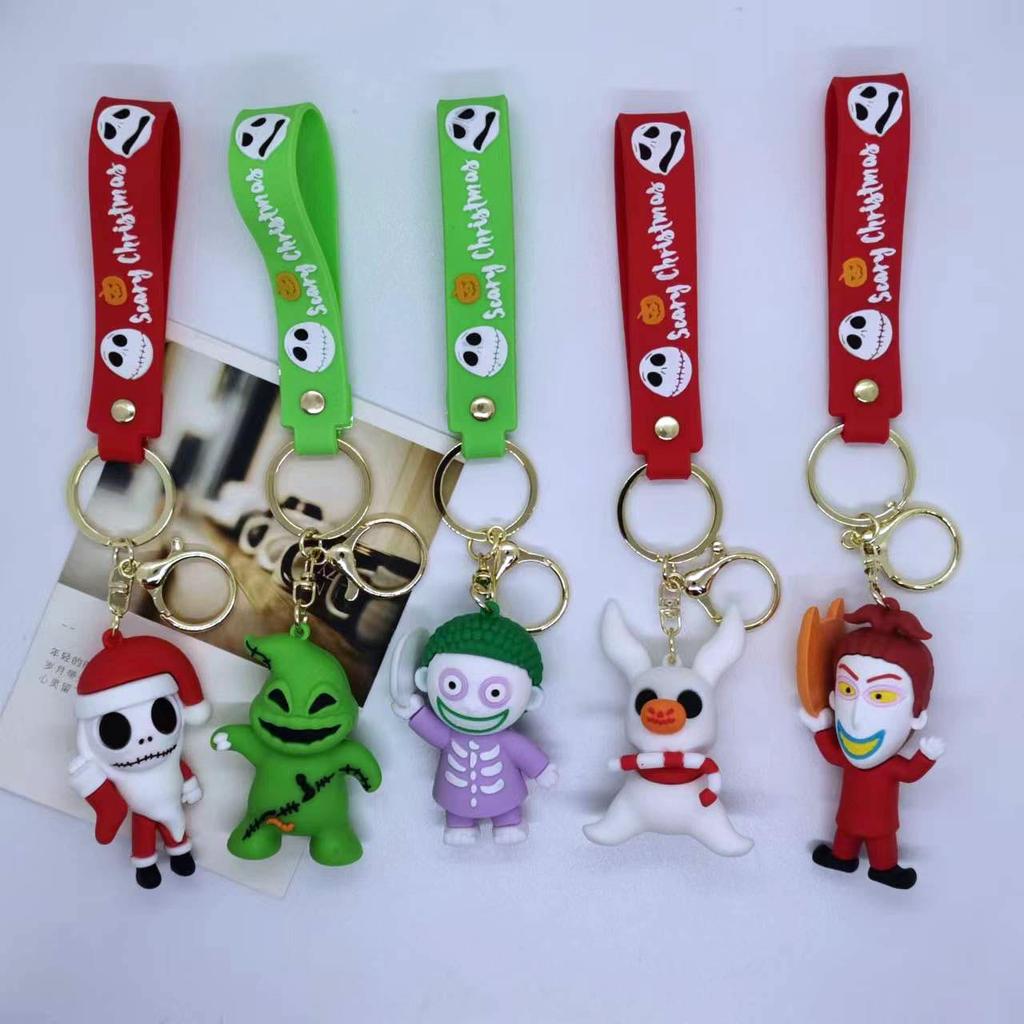 Creative Cartoon Nightmare Before Christmas Keychain Pendant - Doll Accessories for Bag and Car