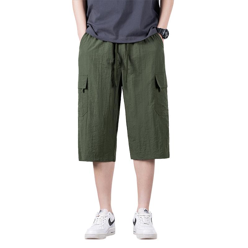Shorts Men's Summer Casual Cropped Trousers Ice Silk Thin Outdoor Work Shorts Large Size Quick-drying Medium Trousers