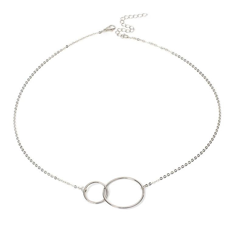 Fashion Clavicle Chain Simple Geometry Personality Size Circle Necklace Personality Versatile Jewelry