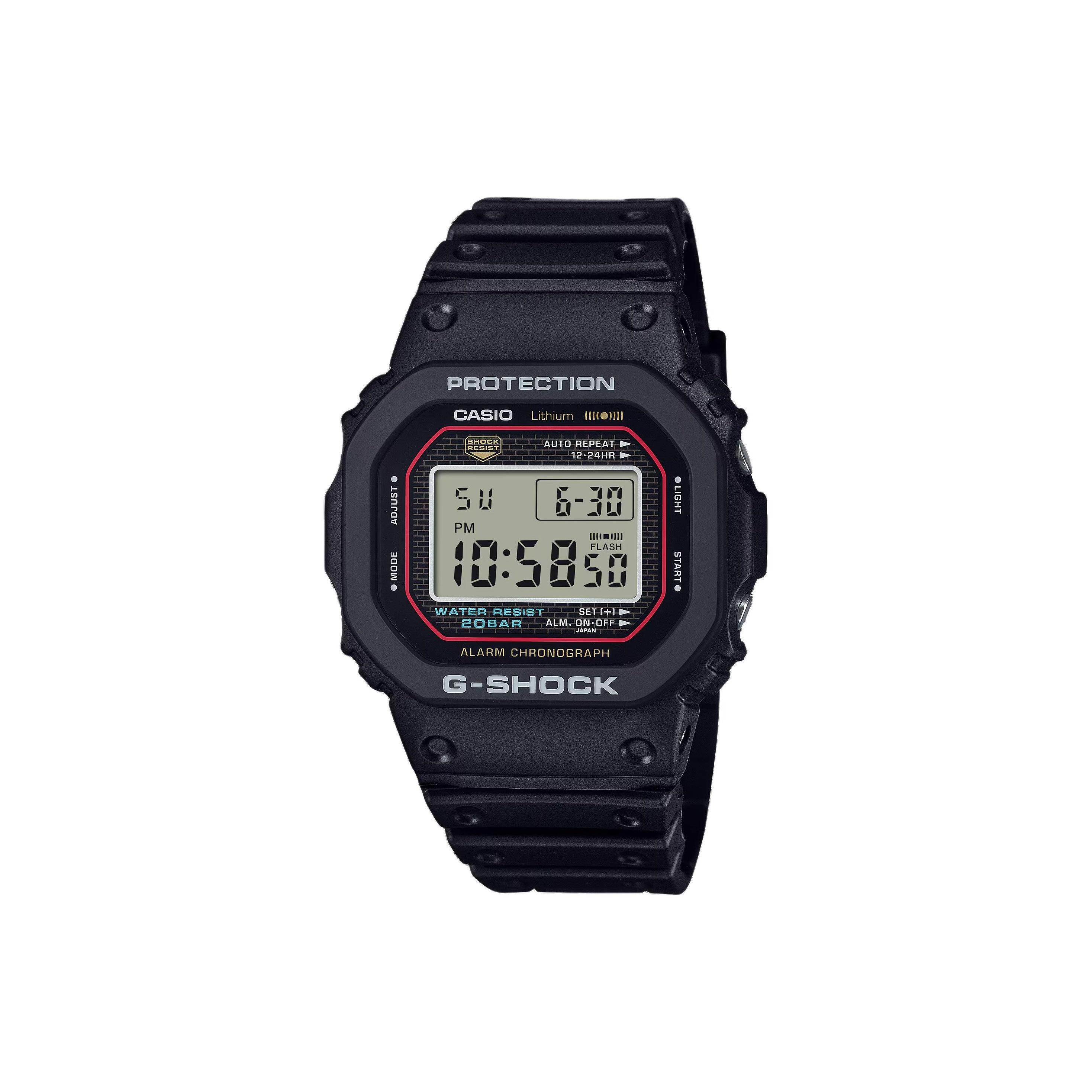 CASIO DIGITAL 200m Waterproof Quartz Movement Resin Strap Watch Unisex Gray Dial DW-5000R-1APR Gray Dial