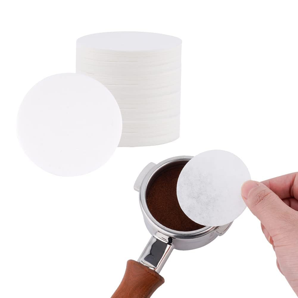 Watchget kaffepapirfilter rund espressopakke skjermerstatningspapir 53 mm engangs kaffe-espressomaskin kompatibel med Moka Pot 100 ark