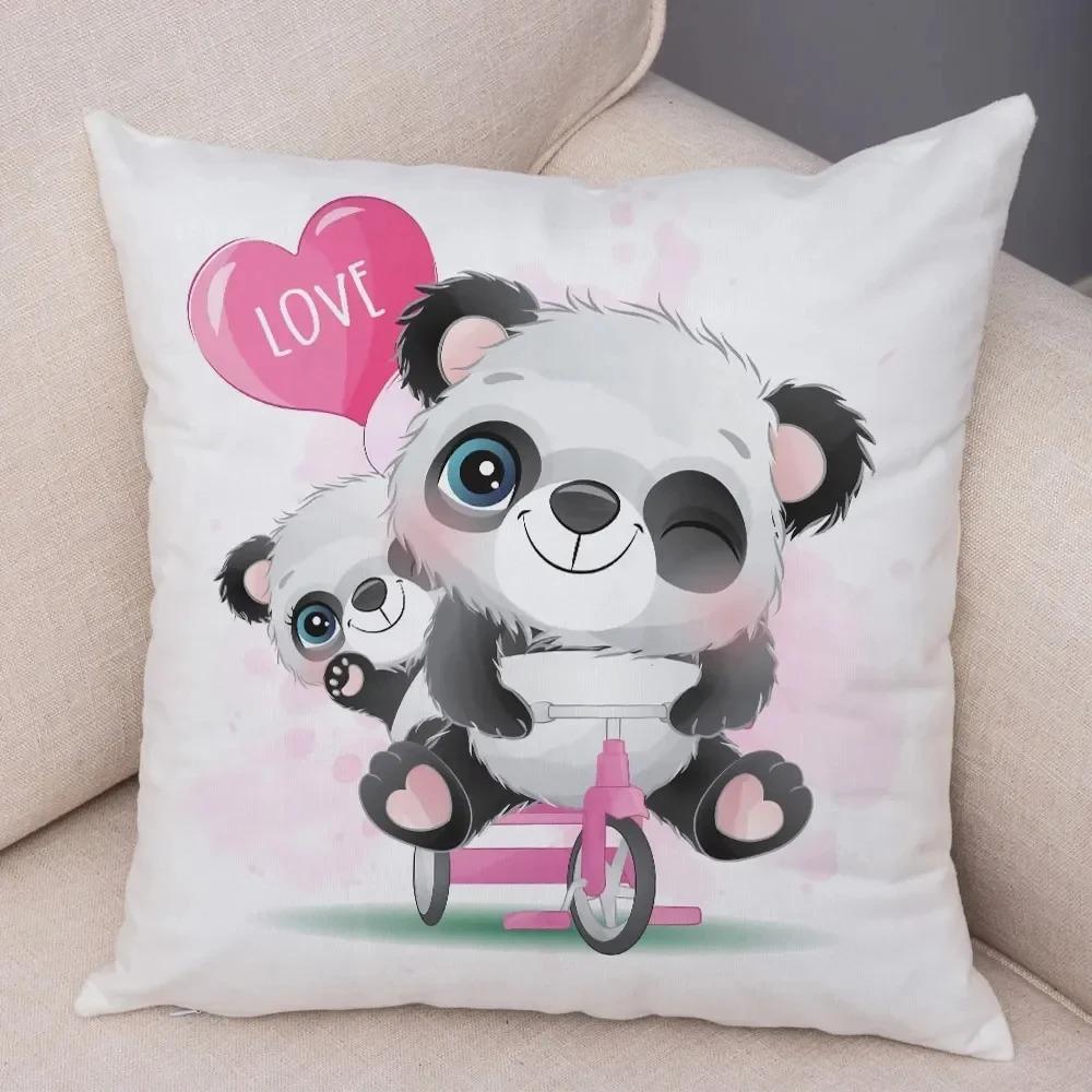 Kreslený Čínský Panda Dekorativní Povlak na Polštář Ozdoby do Auta Kancelář Obývací Pokoj Pohovka Domácí Povlak na Polštář