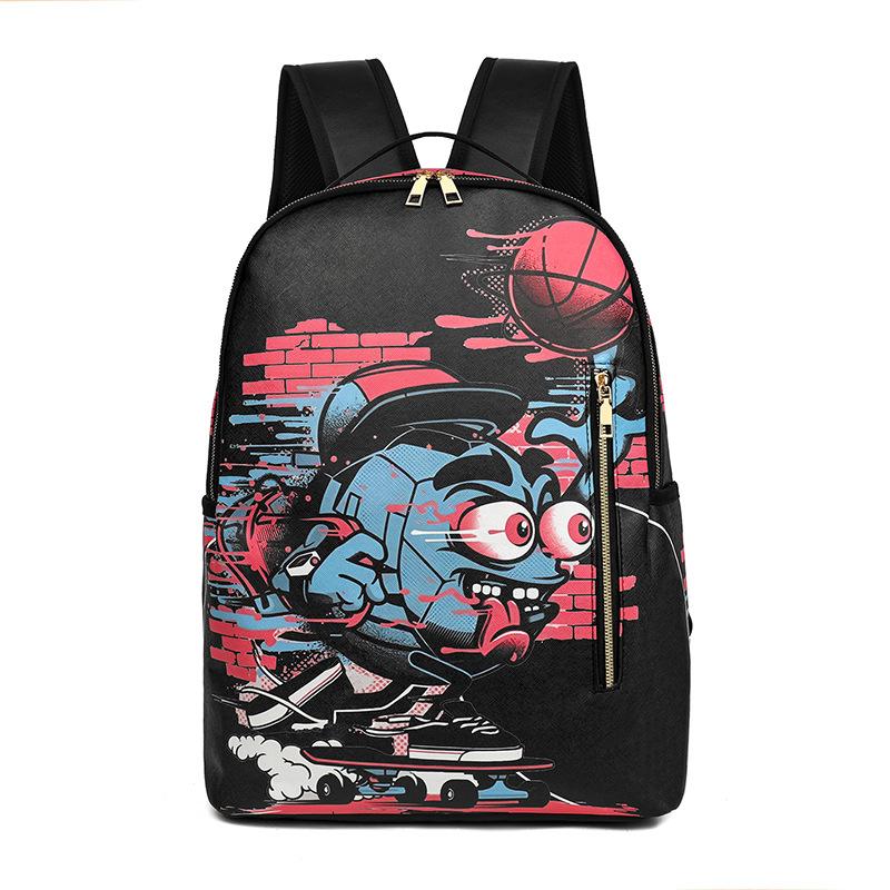 New camouflage color matching shark student schoolbag digital printing large capacity animation backpack backpack
