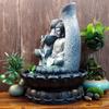 Unique Resin Buddha Desktop Fountain Decoration Tabletop Ornament with Light for Home OfficeUS Plug