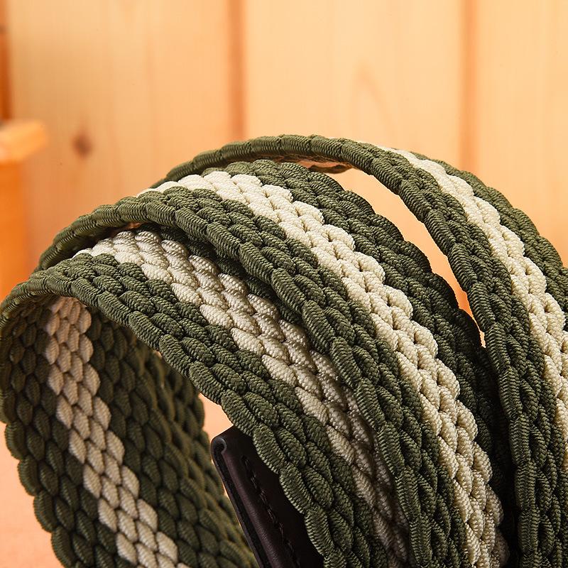 High-Grade Elastic, Non-Punching, Breathable Belt, Casual Elastic Woven Men'S Canvas Belt, Specially For E-Commerce