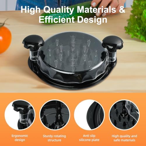 Chicken Shredder 9.6 Inch with Transparent Lid Food-Grade Chicken Meat Shredder Non-Slip Ergonomic Handle Time-Saving Kitchen Tool