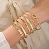 Trendy Knotted Heart Bracelet Set: Four Versatile Openable Bracelets for Women