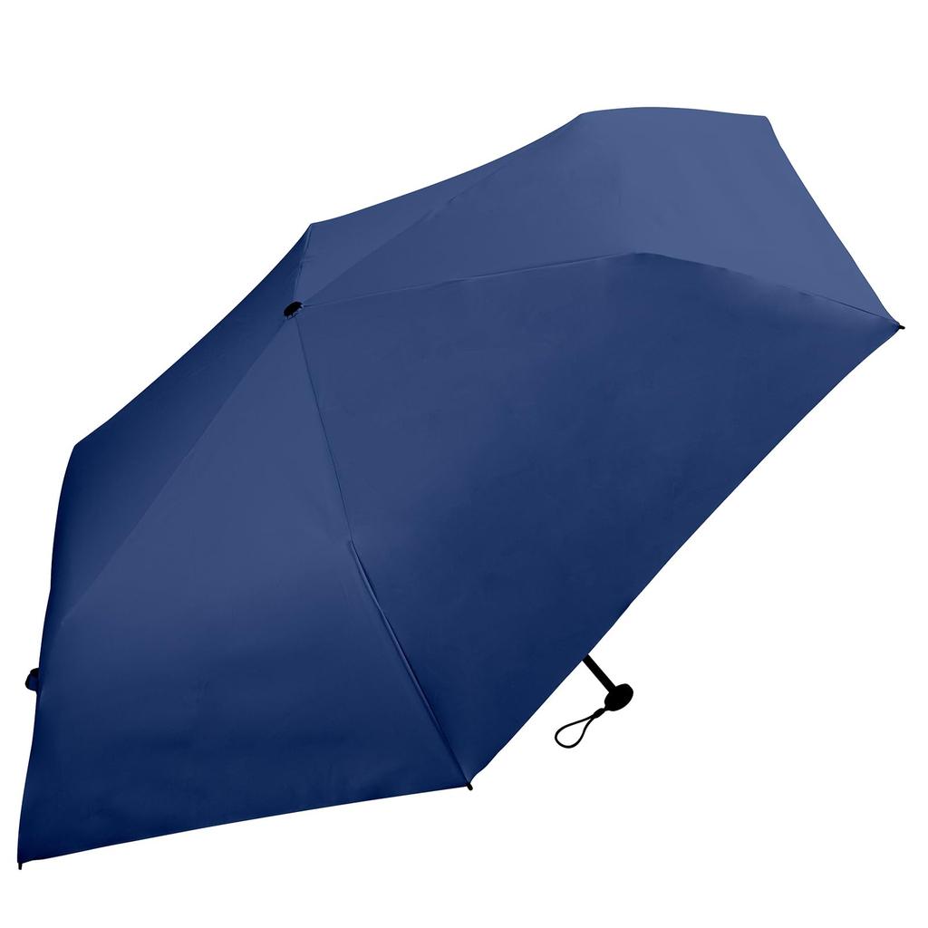 Sugihara TONICAL Folding Rain or 55cm Black Navy Solid Sun Rain UV Model 6915 Umbrella, Ultra-Lightweight, Shine, Mini, Laminated, Blue, Color,