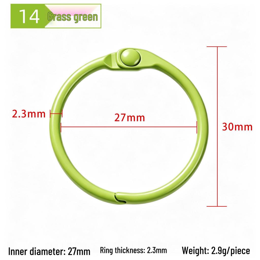 30mm Colorful Metal Book Ring & Keychain Buckle - DIY Open Jump, Loose-Leaf & Card Holder