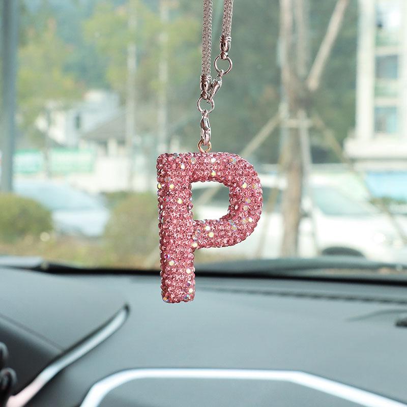 Rhinestone Bow Polymer Clay Car Rearview Mirror Hanging Ornament