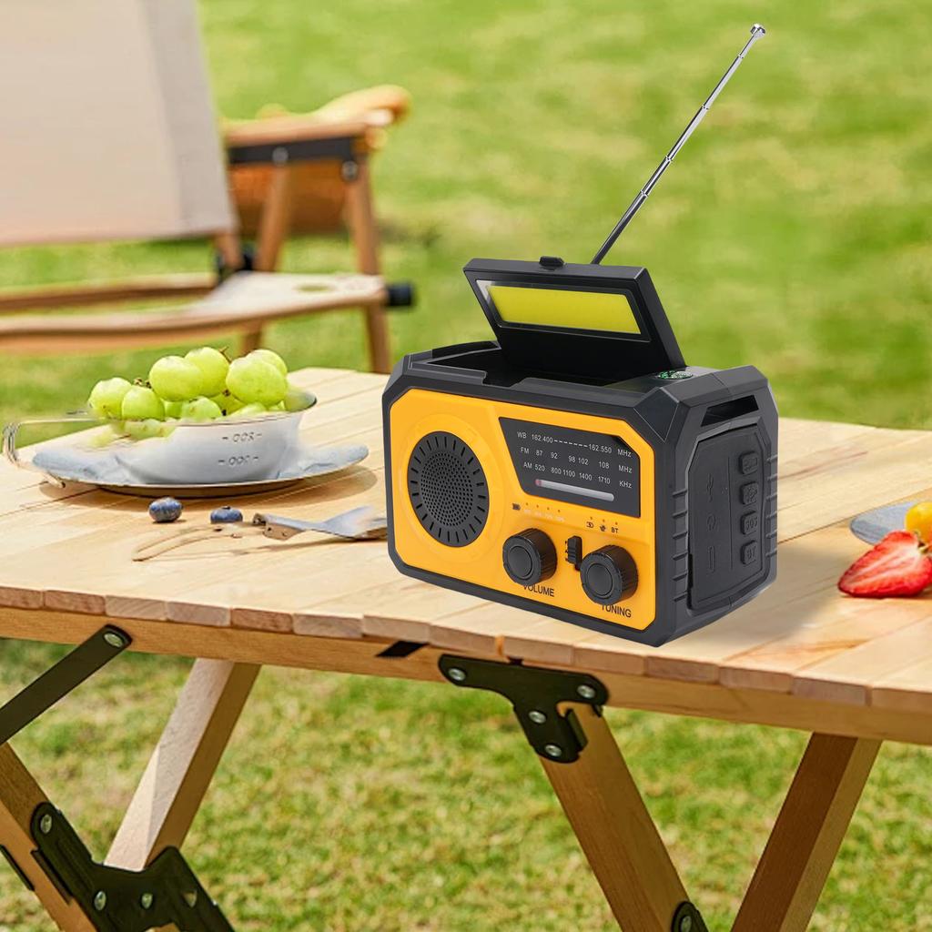 Emergency Radio 16000mAh Battery Type C Solar Hand Crank Charging AM FM WB Radio with SOS Flashlight