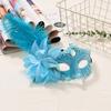 Rhinestone Half-Face Mask Multicolor Masquerade Ball Mask Novelty Feather Mask  Rave Celebration