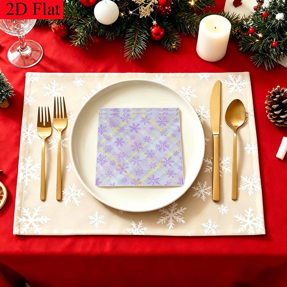 20pcs Disposable Napkins with Snowflake Pattern Print for Wedding,Parties,and Daily Use for Thanksgiving Fall Christmas Table Decoration