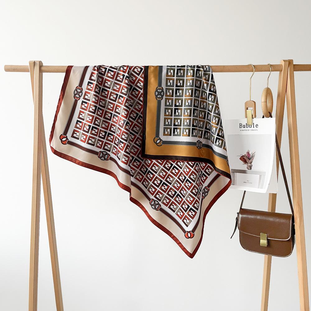 90*90Cm Square Scarf Twill Cotton Feeling Women Head Shawls And Wraps Luxury Print Neck Scarves Hijab Bandana Pashmina