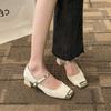 Mary Jane shoes 2025 new spring and autumn with skirts thick heels high heels versatile French fairy shoes gentle single shoes