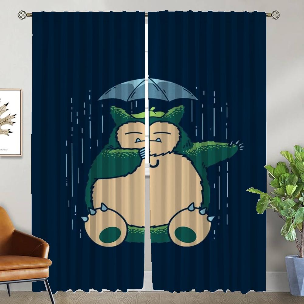 

Шторы для детской комнаты P-pokemones Шторы для гостиной Домашний интерьер Шторы для камеры Украшения на Хэллоуин Тюль для спальни W50xH70cmx2pcs-CL