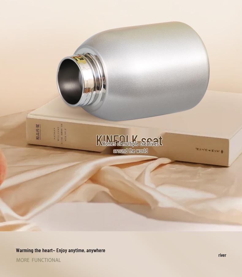 New Guofeng Chubby Insulated Mug with Handle - Portable Outdoor Pocket Cup