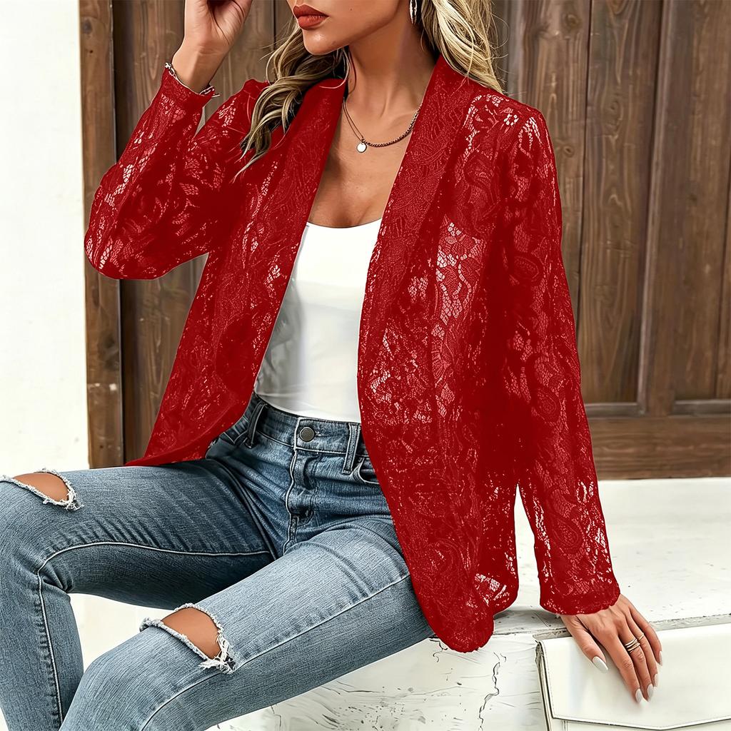 Veste chemise en dentelle tendance pour femmes Printemps & Été, Élégante et Polyvalente