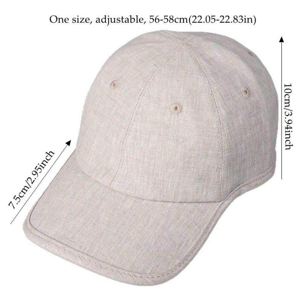 Lightweight Linen Baseball Cap Cozy Fit Outdoor Sun Hat Breathable Sun Visor Hat Casual Daily Wear
