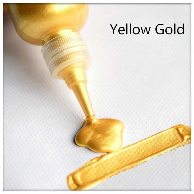 Metal Acrylic Paint Resin Pigment 60ml Gold Silver Copper Gypsum Doll Hook Line Paste Jewelry Making Handmade DIY Coloring
