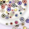 Størrelse Dobbelt Lag Blomst Blandet 100 stk Fargerik Solsikke Skive Bor Spenne Krystall Håndsøm Bor DIY Smykketilbehør Rhinestone Sy på Perler