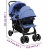 VidaXL Double Stroller Foldable Travel Pram Travel Stroller for Toddler Outdoor Protection Against 10350