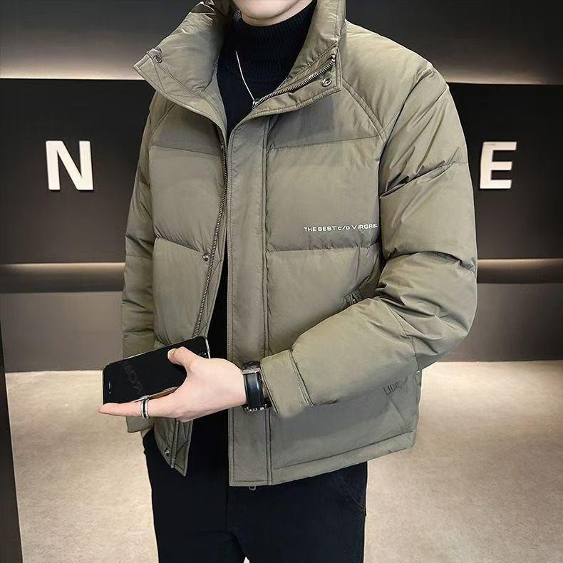 

Мужской стильный пуховик высокого класса 2025 с воротником-стойкой - Толстое, теплое и не требующее стирки зимнее пальто 3XL (Recommended Weight 150-165 Jin) армия зеленый