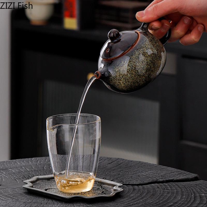 BRKiln Turned Teapot Creative Home Filter Teapot Office Reception Ceramic Kung Fu Teapot Chinese Tea Ceremony AccessoriesEY
