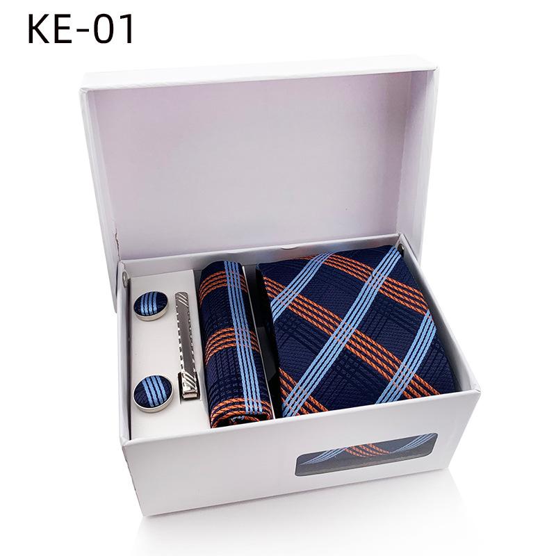 Men'S Tie Gift Box 6-Piece Set Tie Pocket Towel Scarf Cuff