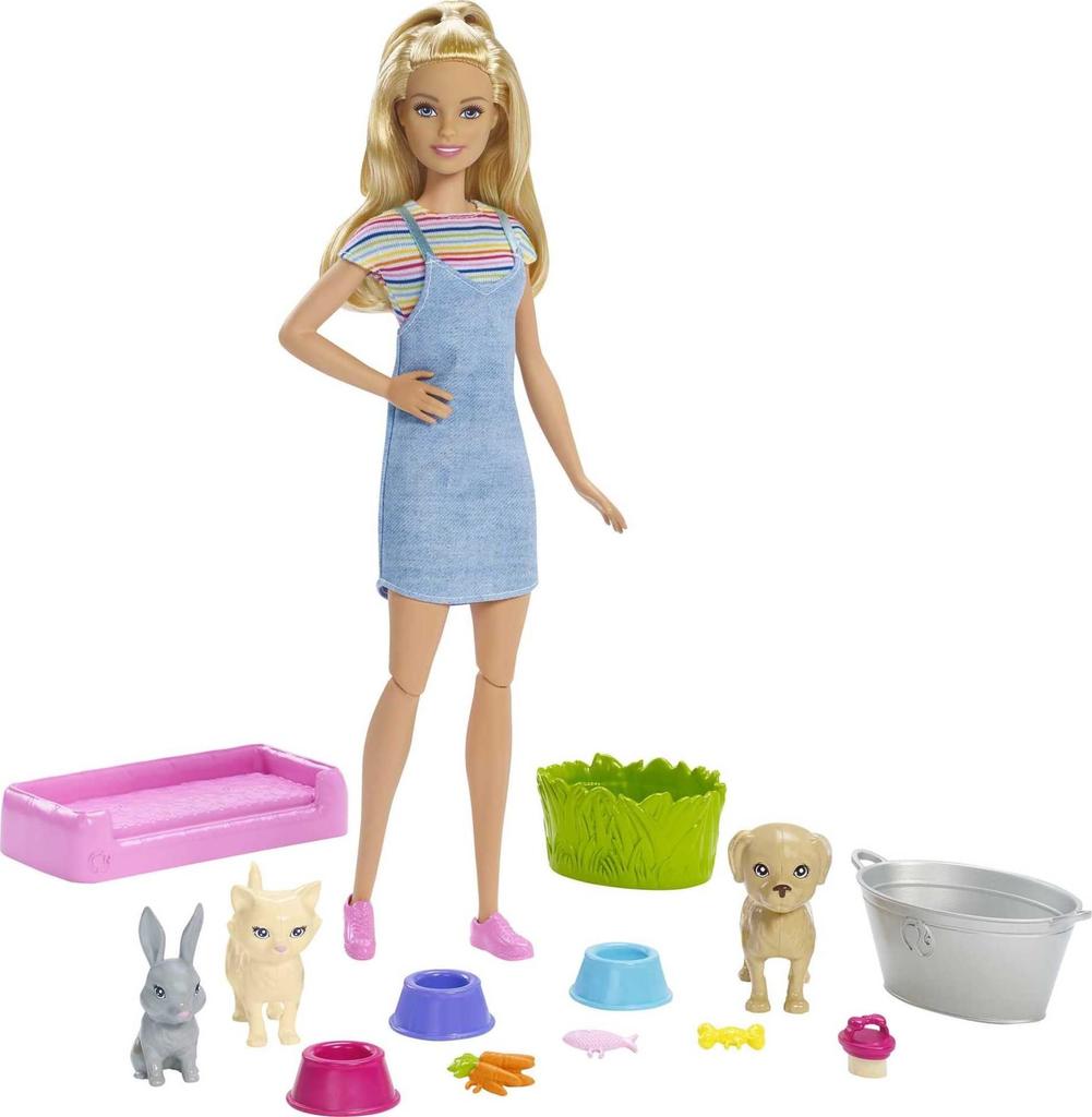 Barbie Pet Care Set Accessories for Ages 3 and Up (Dress-Up Doll, Set) (FXH11)