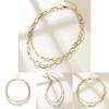 Layer Double Stunning Chain Necklace For Women With Elegant Geometric Design And Alloy Composition