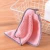 3 Pcs Cleaning Cloth Pineapple Pattern Good Absorption Coral Fleece Rectangle Hanging Hand Towel Kitchen Supplies