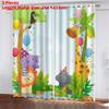 Zoo Curtain Forest Cartoon Children 3d Digital Printing Lightblocking Curtain